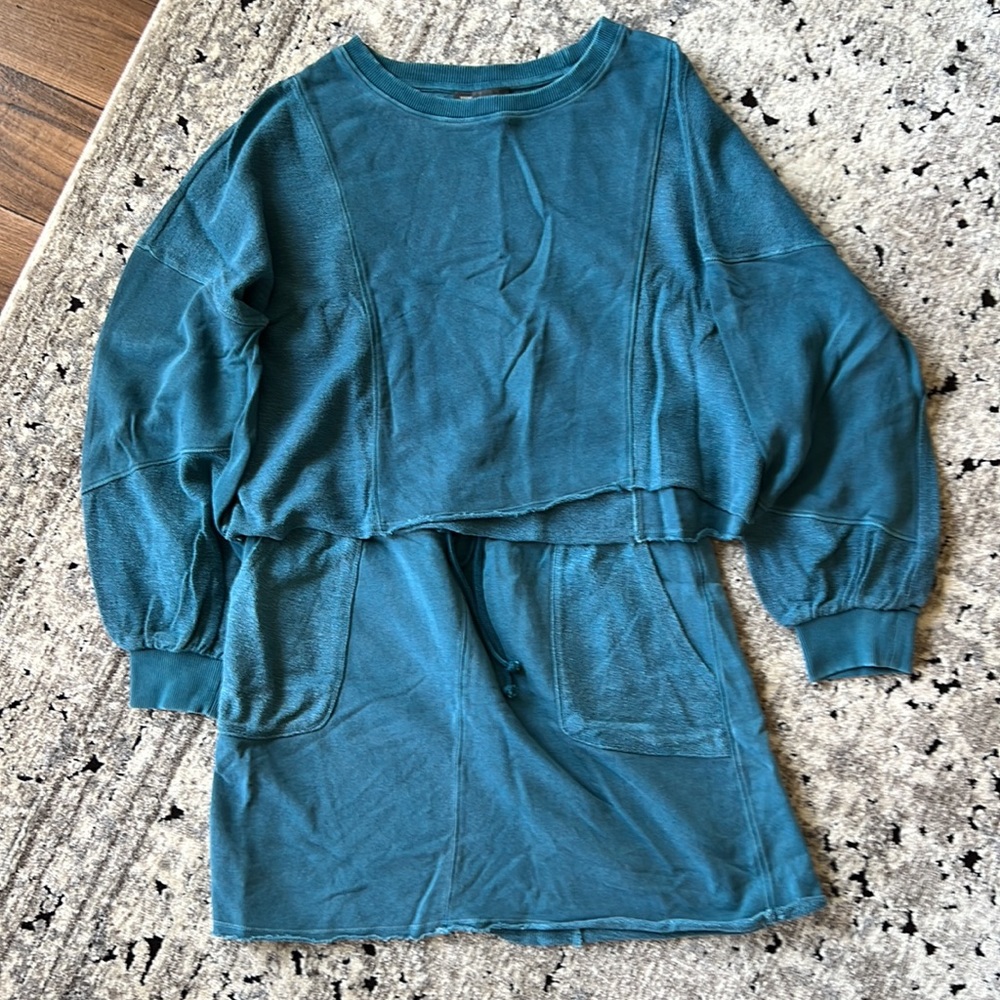 Anthropologie | SS Dark Teal 2pc Sweat-set women’s M